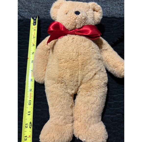 Vermont Teddy Bear 13" PJ Pal Bear Plush With Red Ribbon Tan Stuffed Animal - Picture 5 of 6